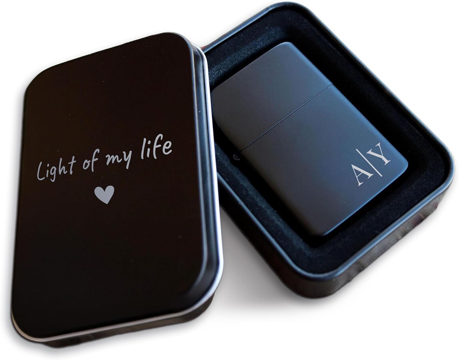 Custom Lighter, Personalized Monogram Lighters, Engraved Black Lighter with Case, Customized Lighters, Groomsmen Gifts, Gift for Men, Customizable Cigarette Lighter